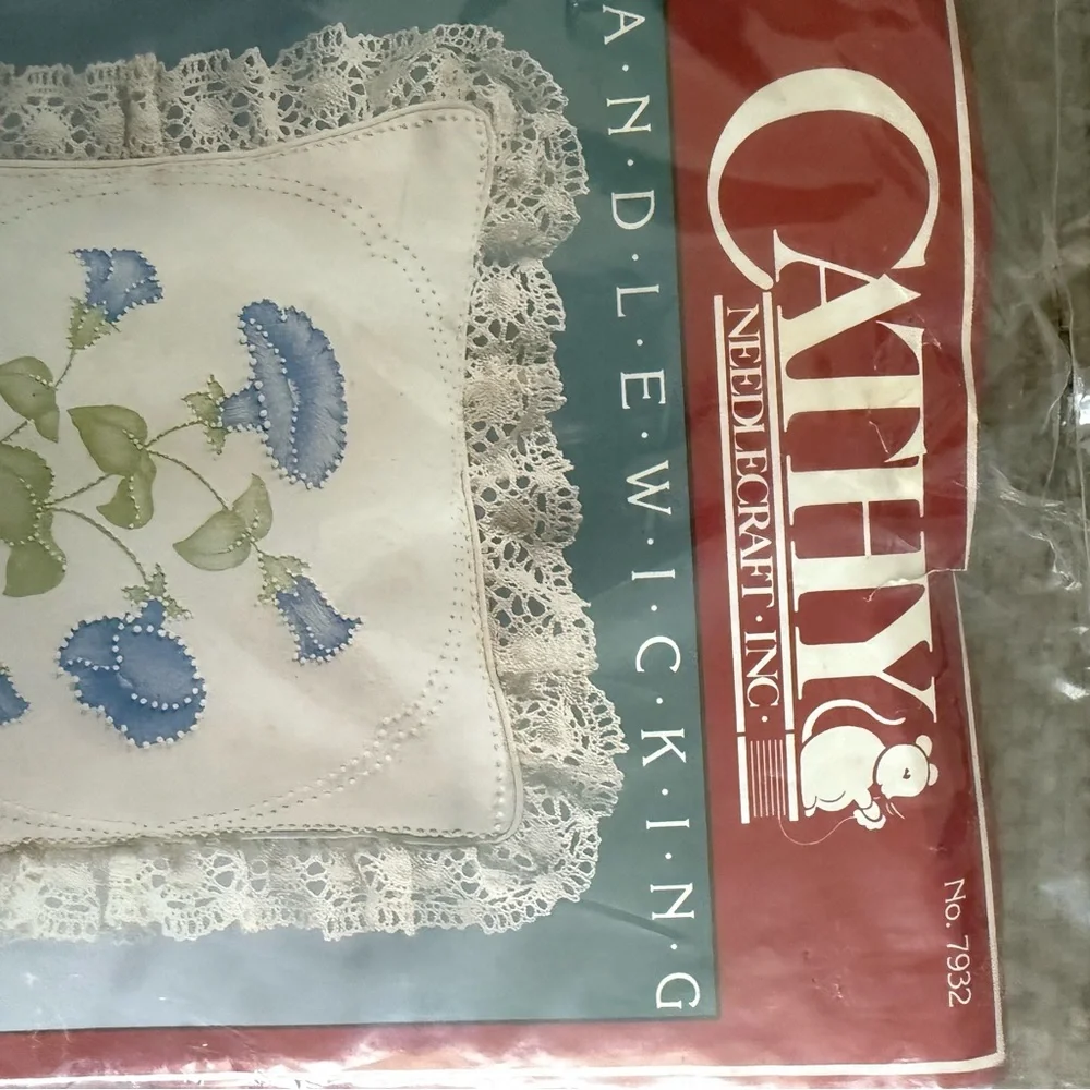 Cathy Needlecraft Candlewicking Pillow Kit with Floral Design
